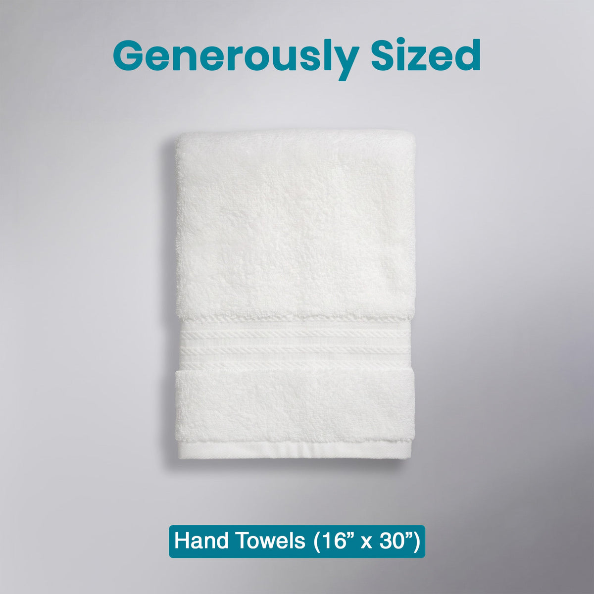 100% Organic Cotton Luxury Towels- 4 Hand Towels