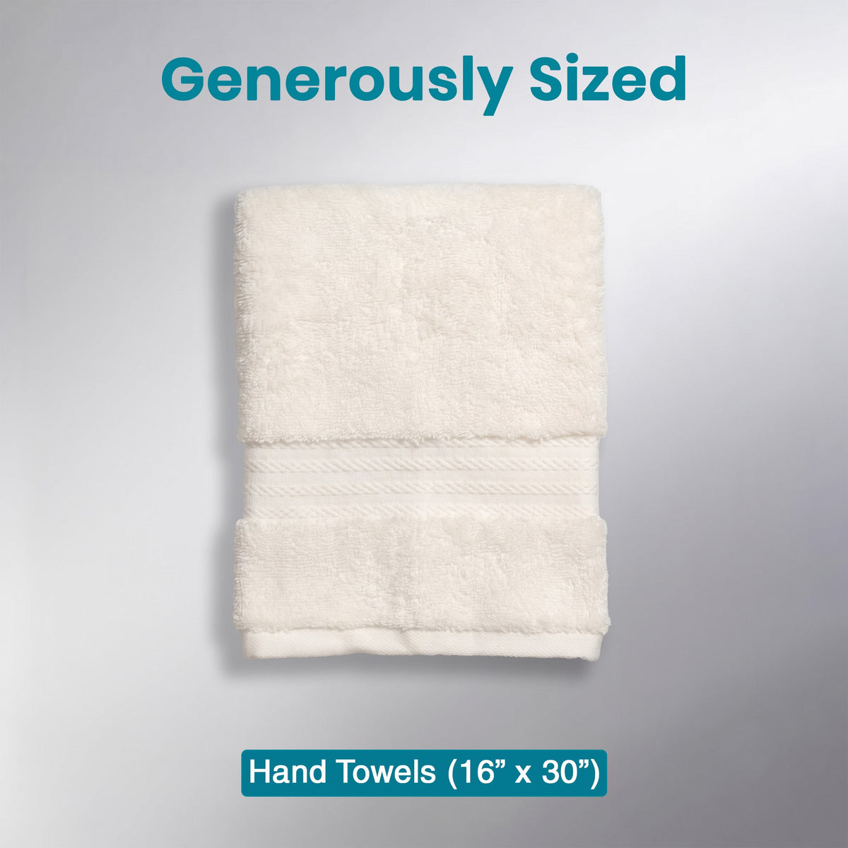 100% Organic Cotton Luxury Towels- 4 Hand Towels