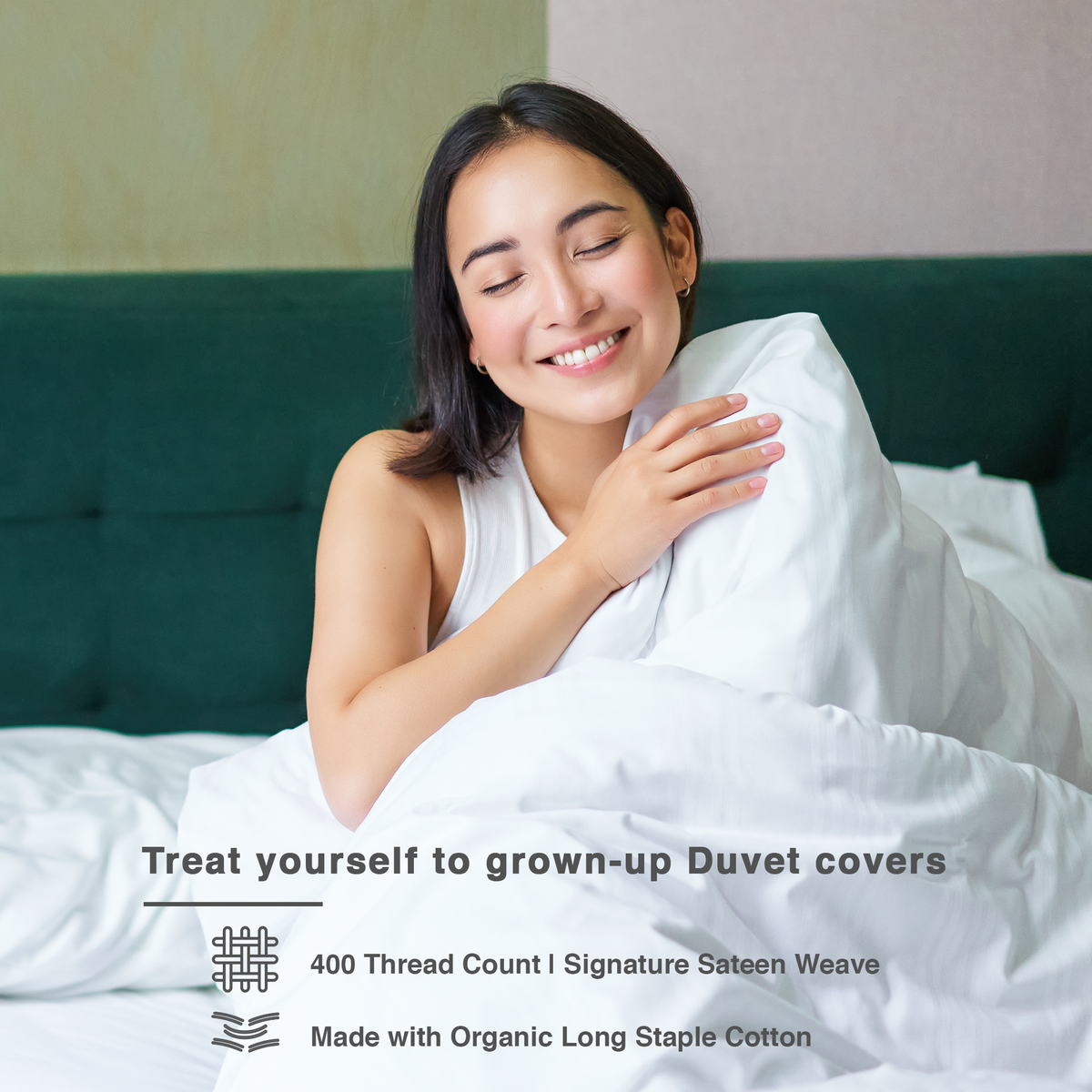 100% Organic Cotton Sateen Duvet Cover