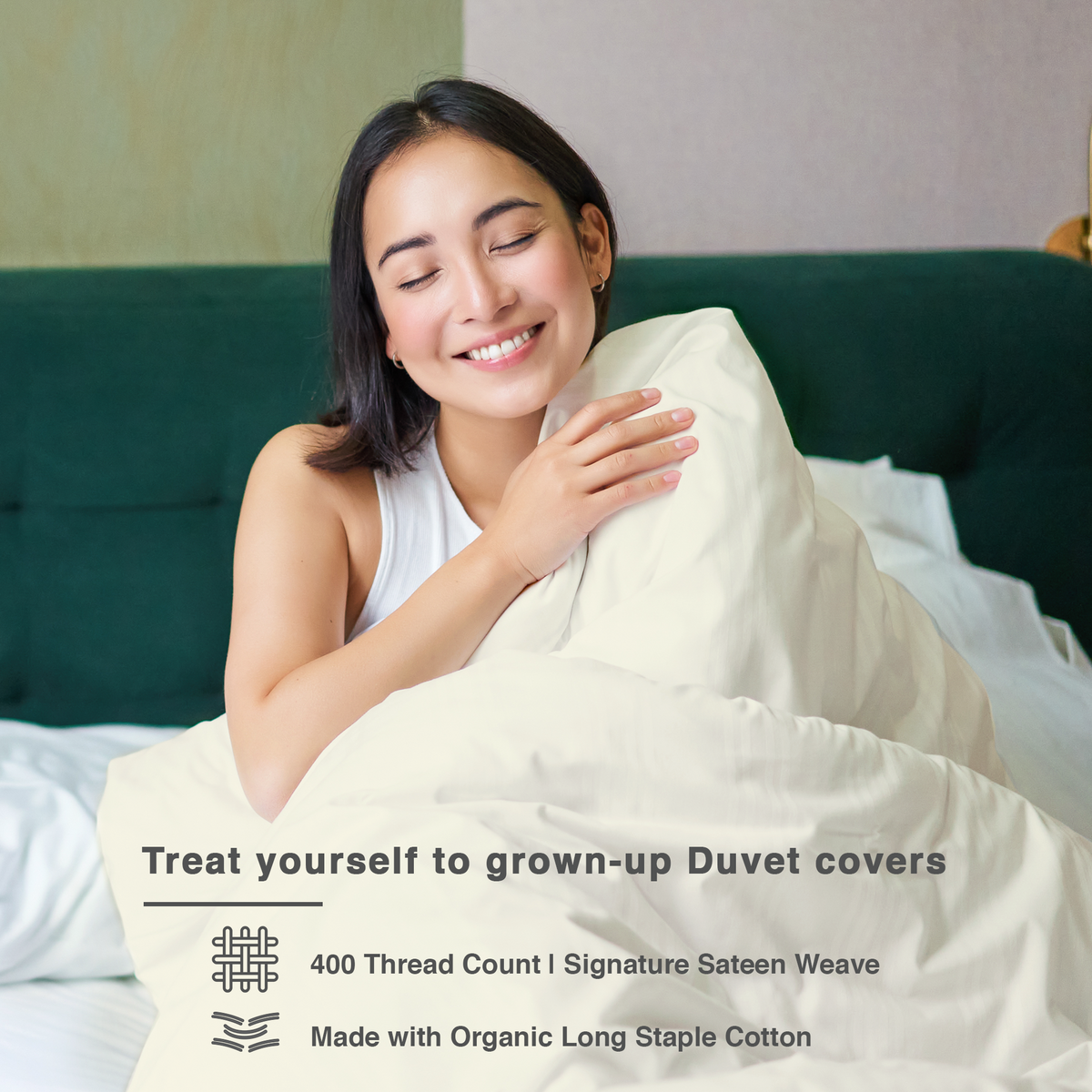 100% Organic Cotton Sateen Duvet Cover