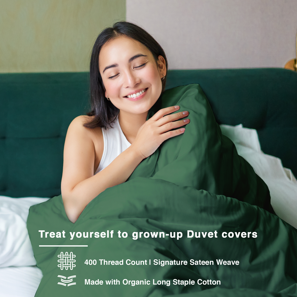 100% Organic Cotton Sateen Duvet Cover