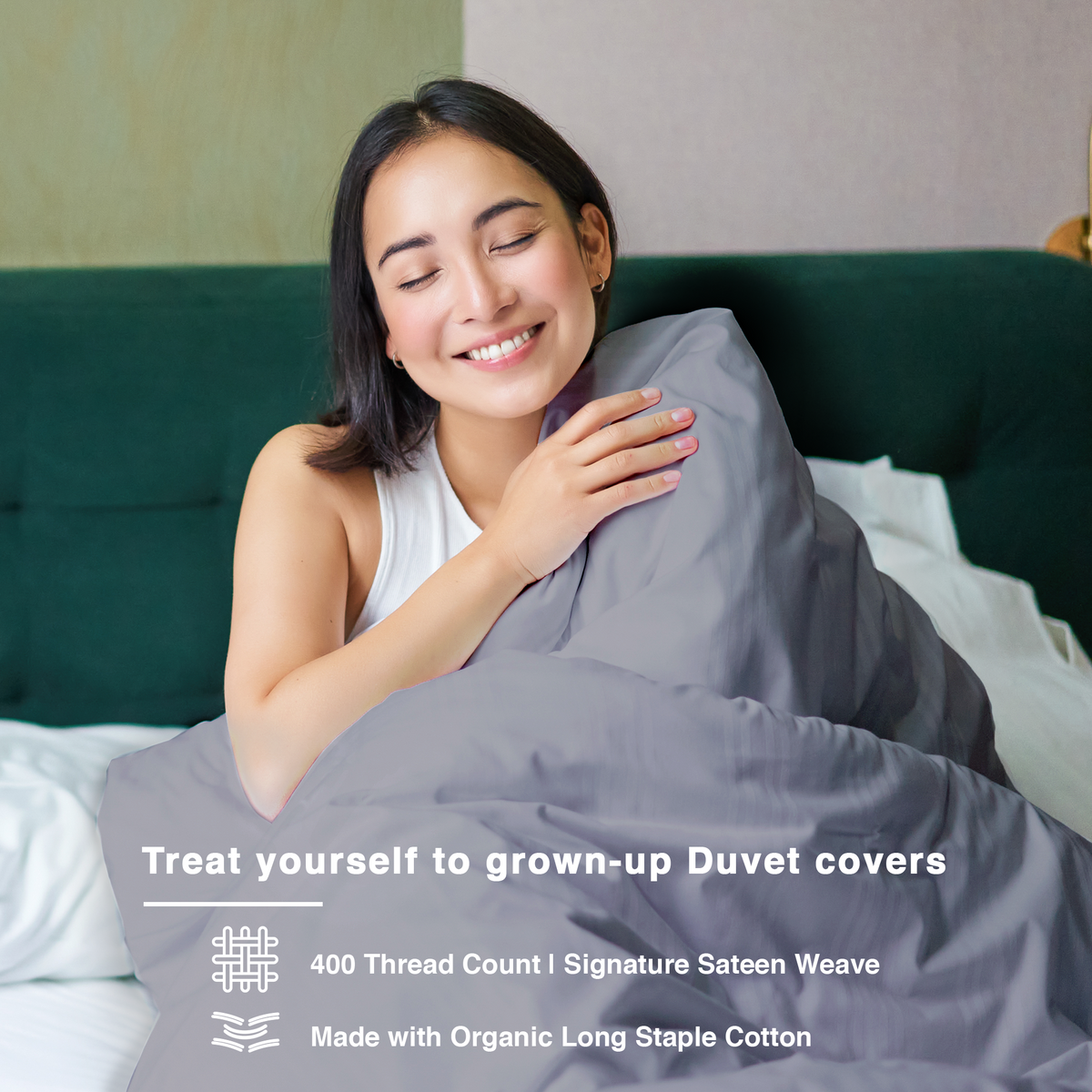 100% Organic Cotton Sateen Duvet Cover