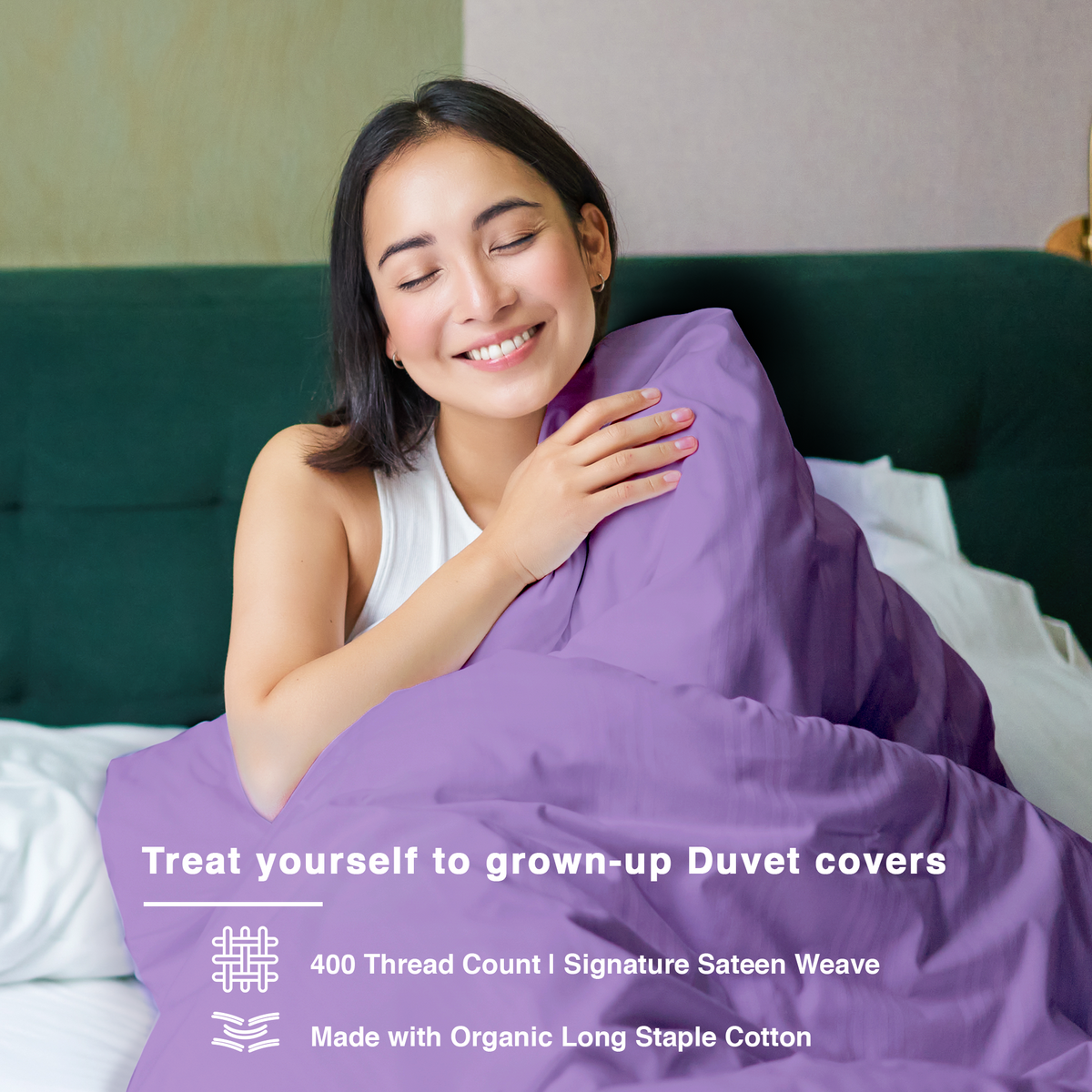100% Organic Cotton Sateen Duvet Cover