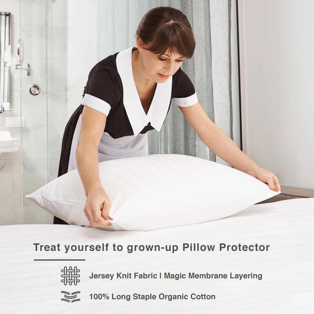 100% Organic Cotton Waterproof Pillow Protectors (Set of 2)