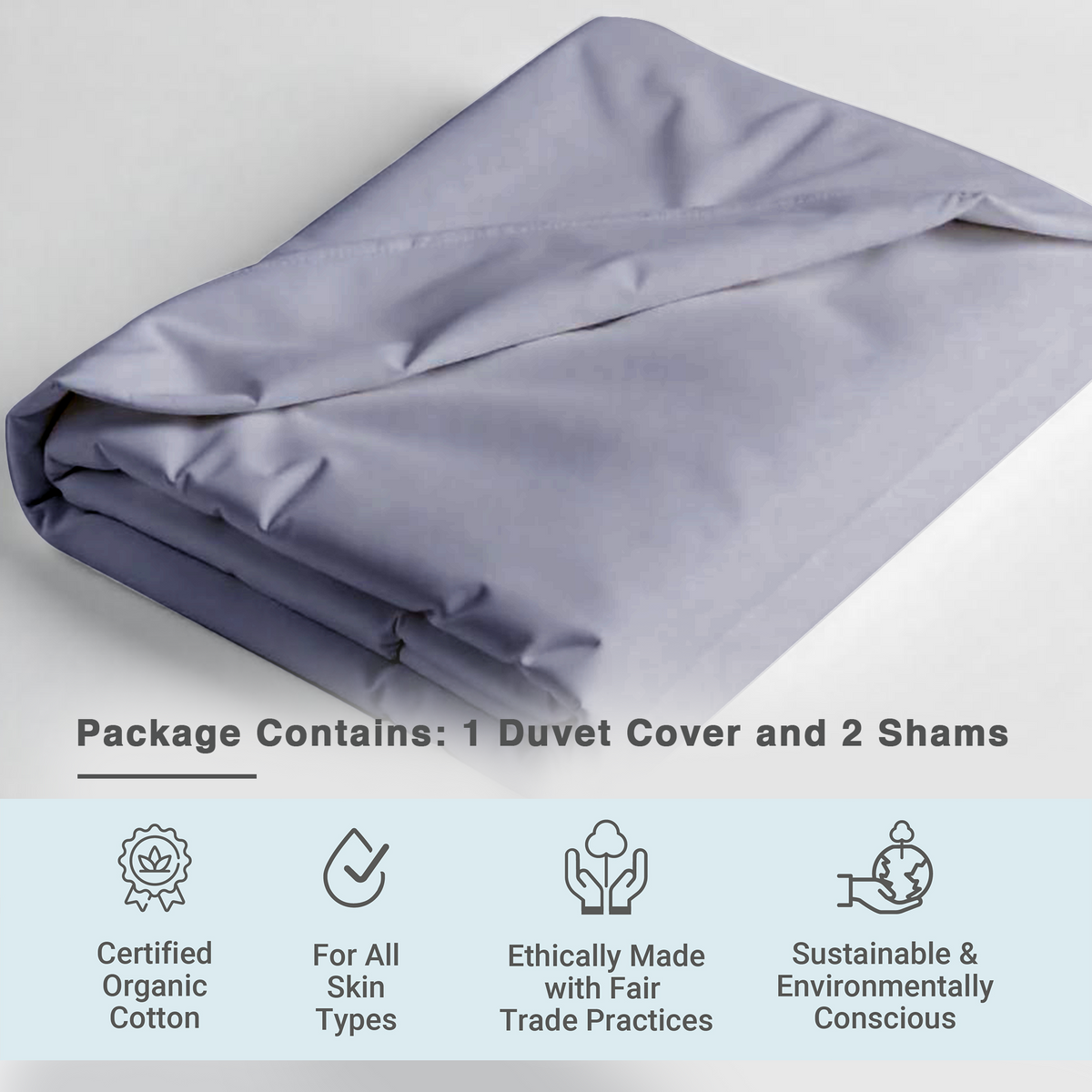 100% Organic Cotton Sateen Duvet Cover