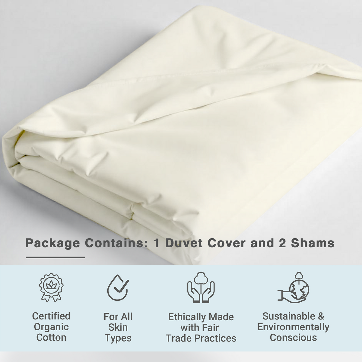 100% Organic Cotton Sateen Duvet Cover