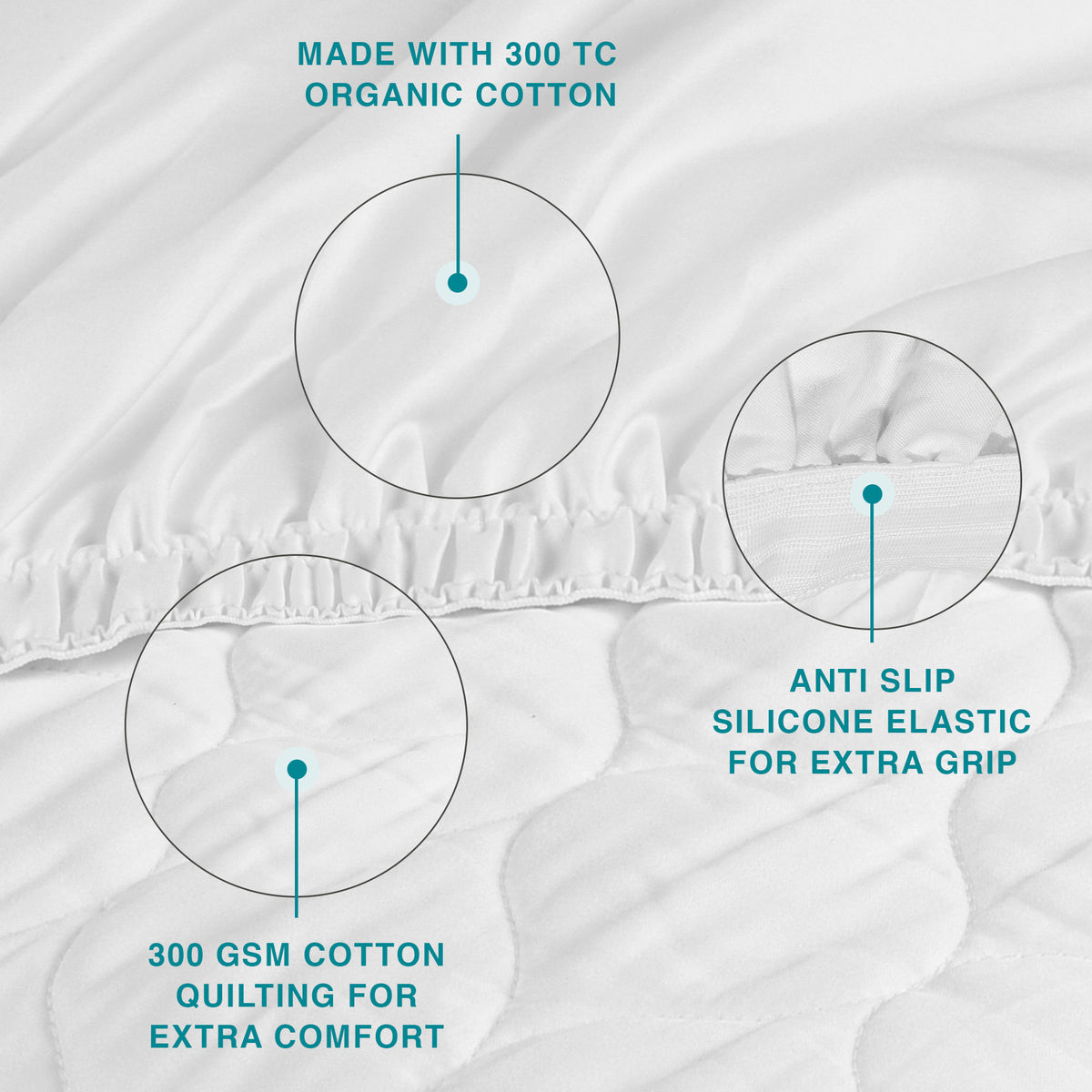 100% Organic Cotton Quilted Mattress Protector