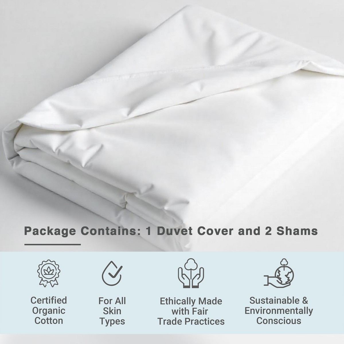 100% Organic Cotton Sateen Duvet Cover