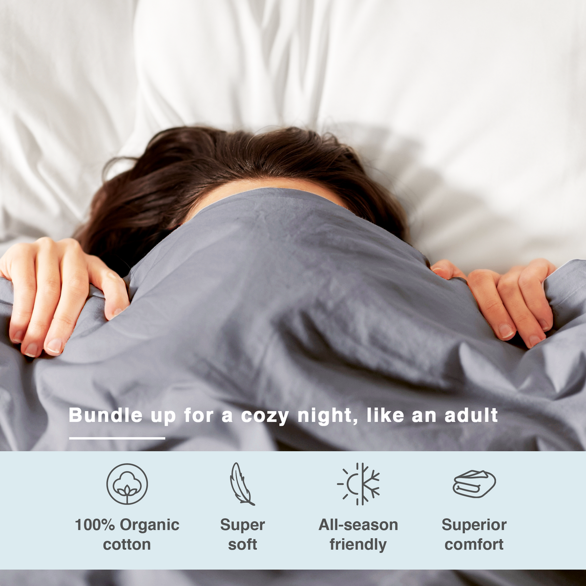 100% Organic Cotton Sateen Duvet Cover
