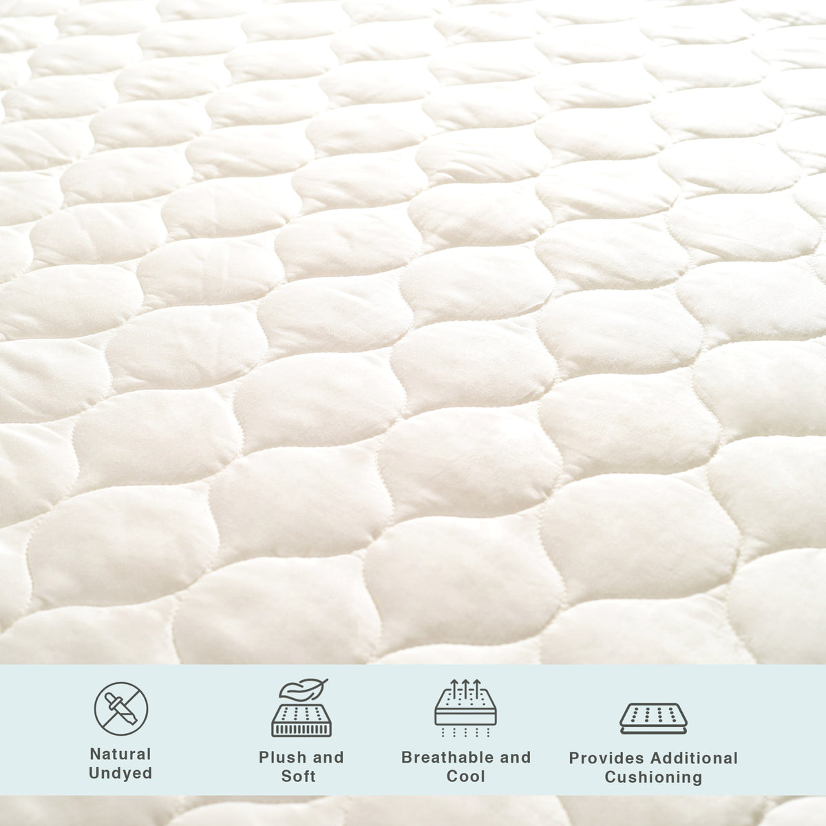 100% Organic Cotton Quilted Mattress Protector
