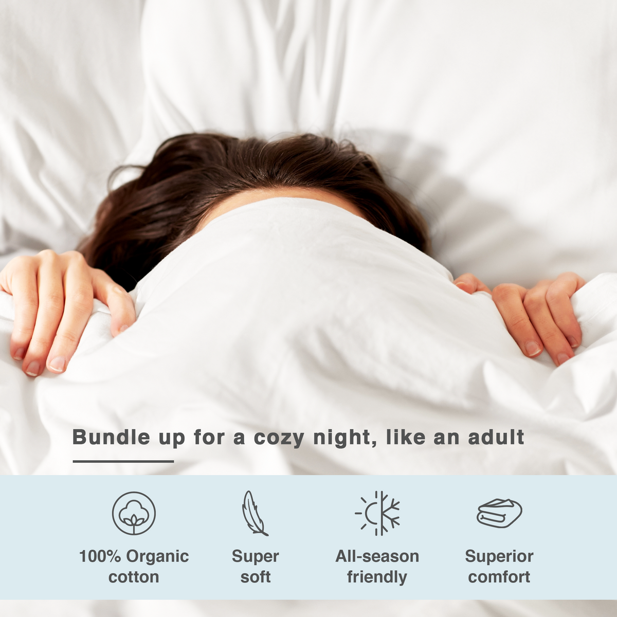 100% Organic Cotton Sateen Duvet Cover
