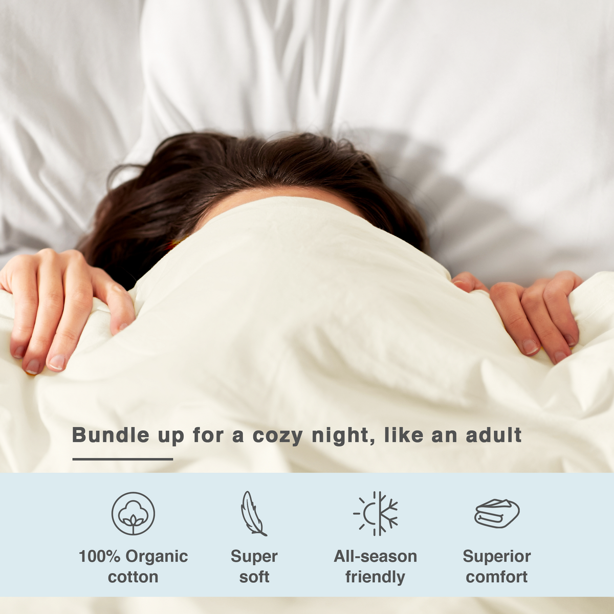 100% Organic Cotton Sateen Duvet Cover