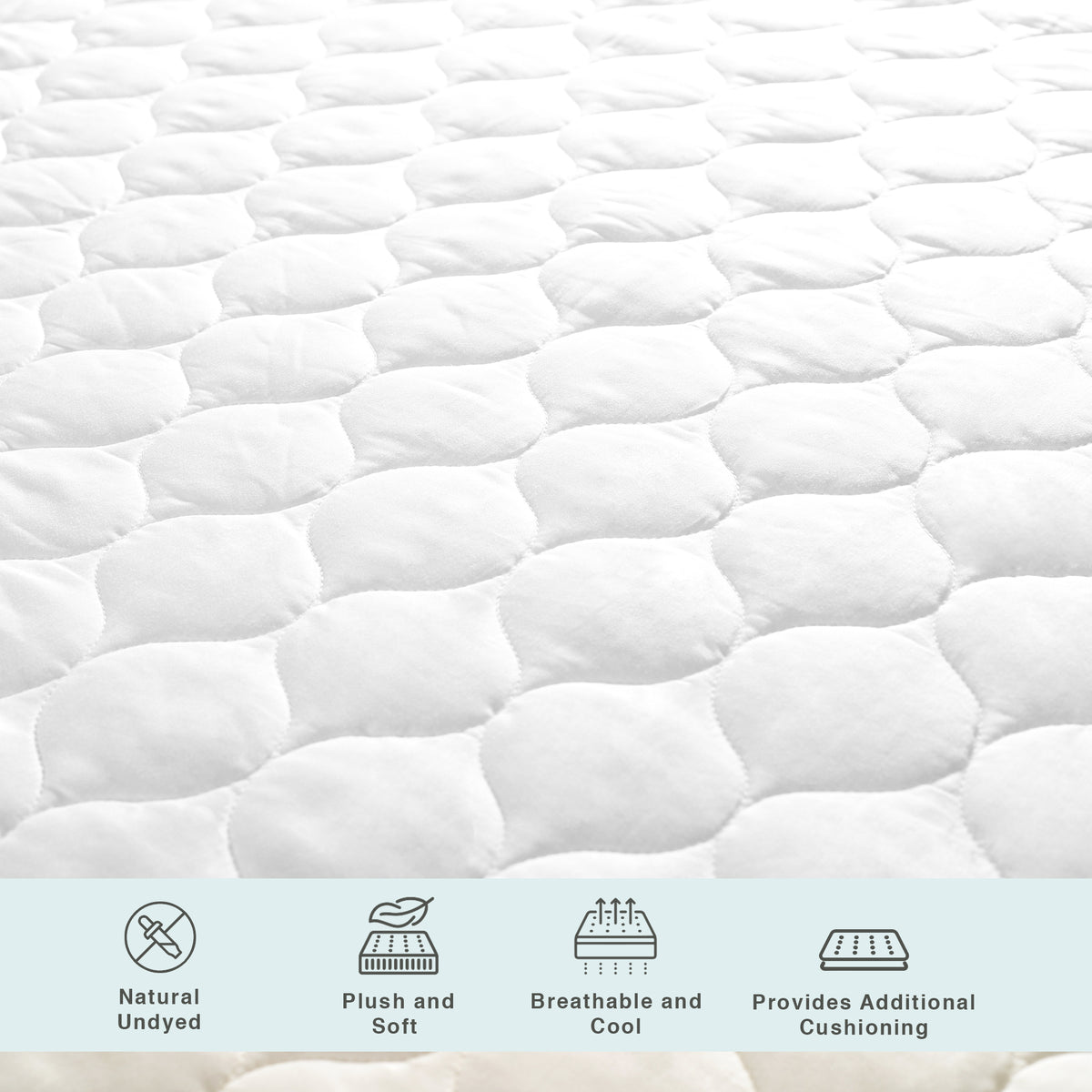 100% Organic Cotton Quilted Mattress Protector
