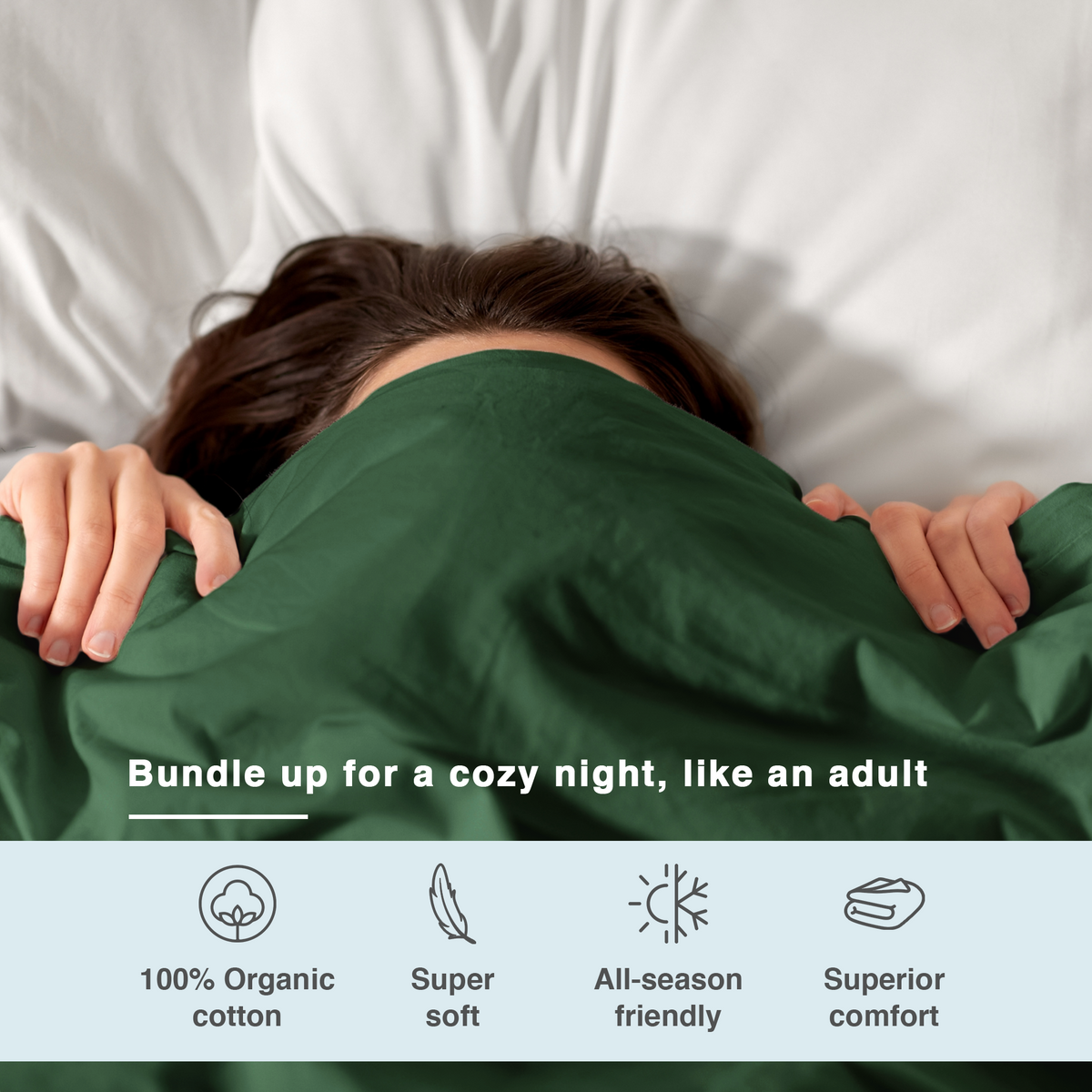100% Organic Cotton Sateen Duvet Cover