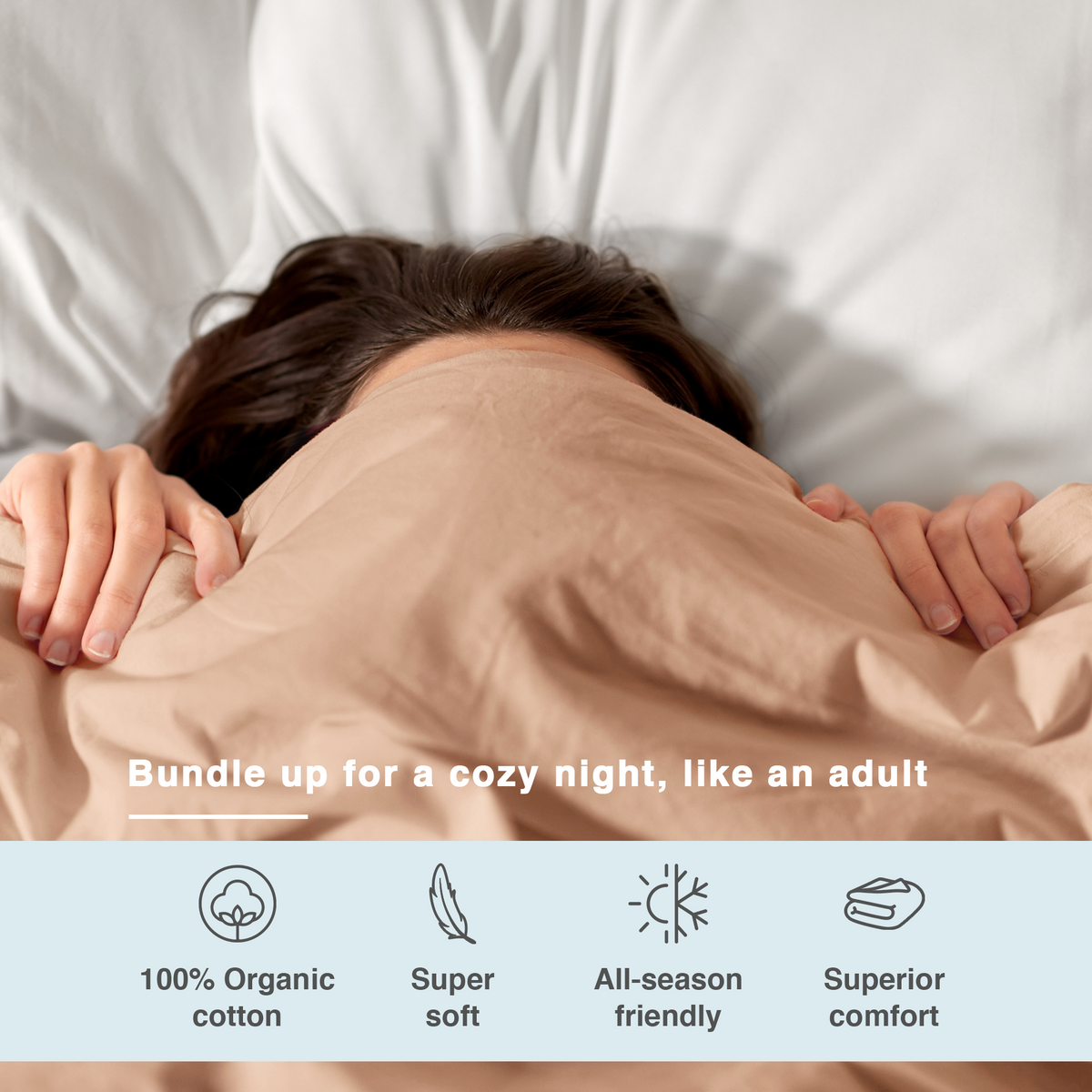 100% Organic Cotton Sateen Duvet Cover
