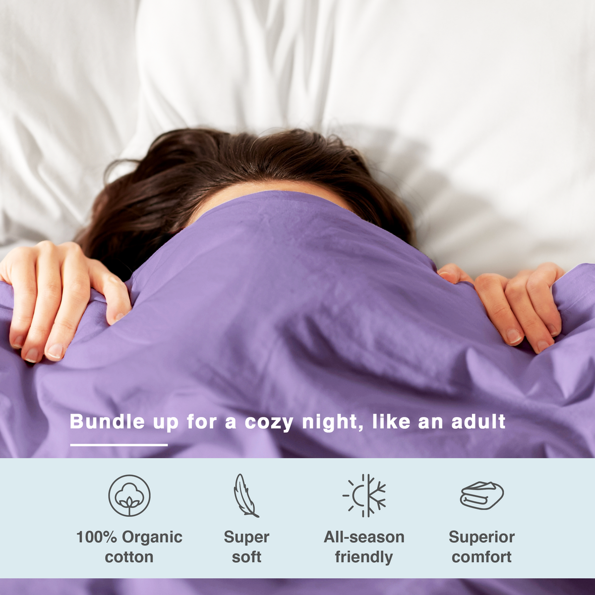 100% Organic Cotton Sateen Duvet Cover
